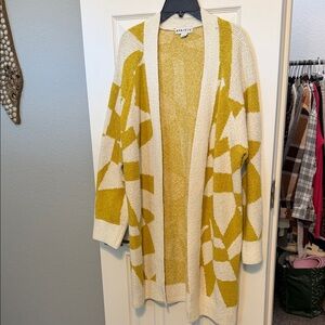Ava & Viv Yellow and Cream Cardigan